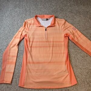 Women's Peach Long Sleeve Quarter-Zip Top